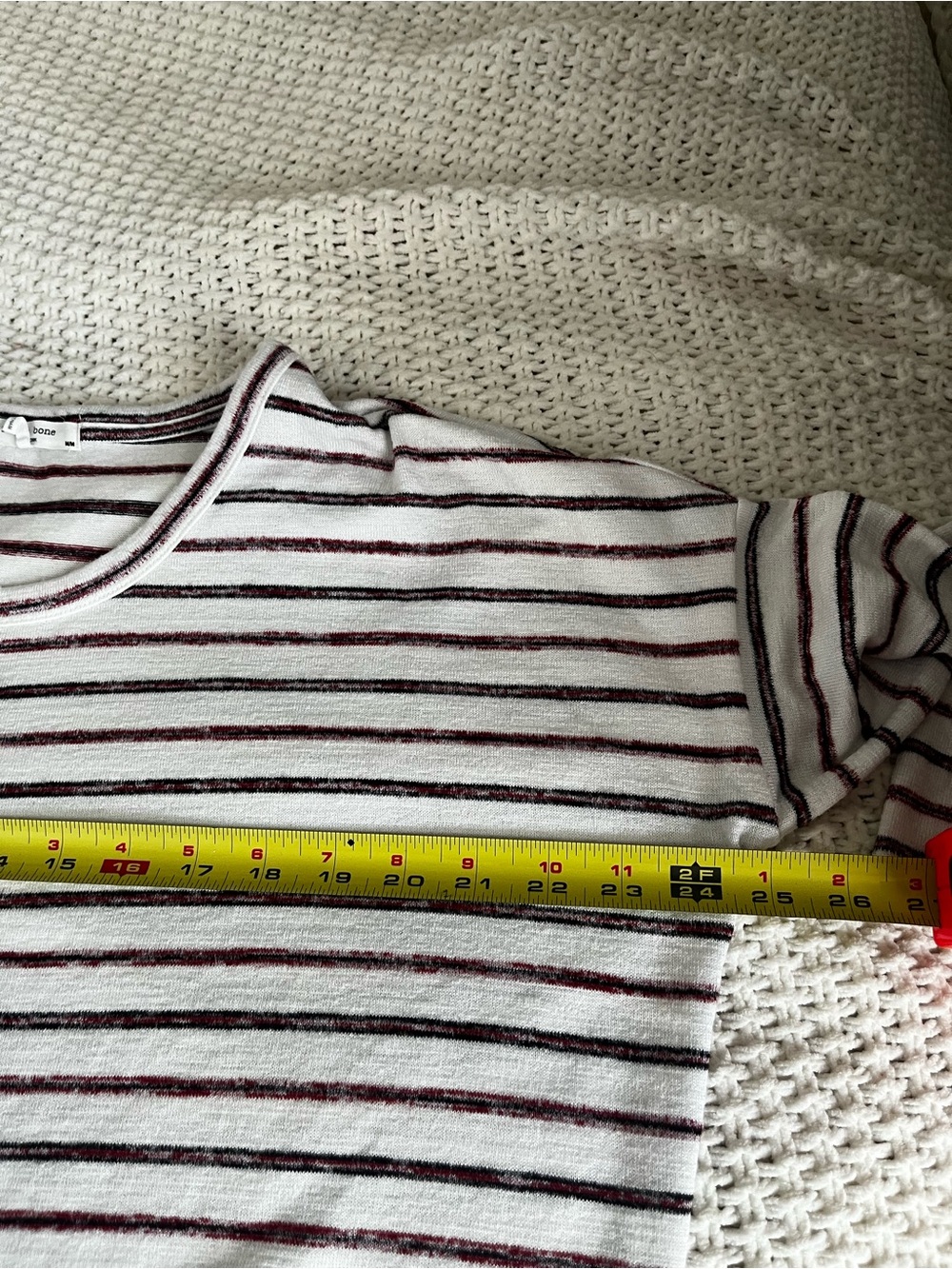Rag & Bone Women’s Striped Long-Sleeve Tunic White Black Burgundy Comfy Nautical - Picture 7 of 10